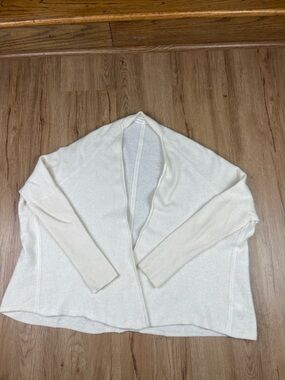Athleta 100% Cashmere Cream Cocoon Cardigan XS Luxe Draped Open Front